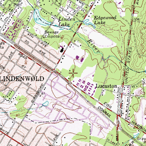 Topographic Map of Lindenwold High School, NJ