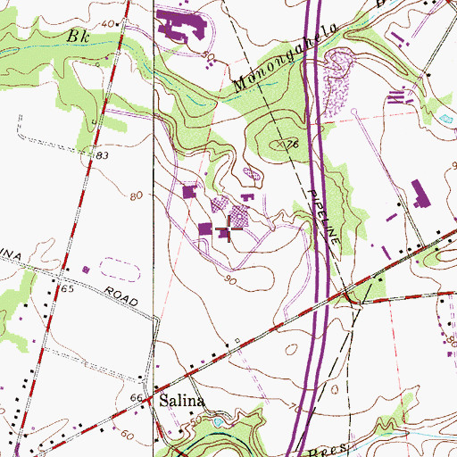 Topographic Map of Rowan College at Gloucester County, NJ