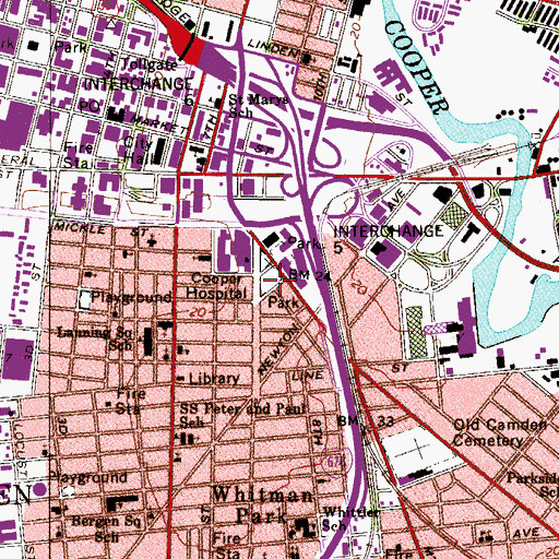 Topographic Map of Robert Wood Johnson Medical School - Camden, NJ