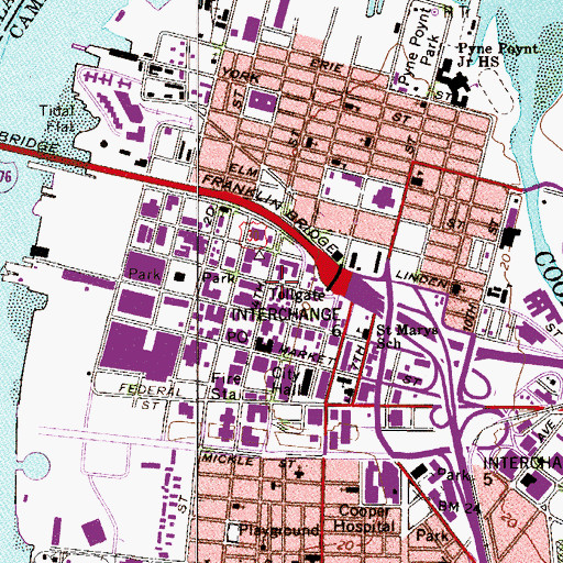 Topographic Map of Rutgers University Camden, NJ