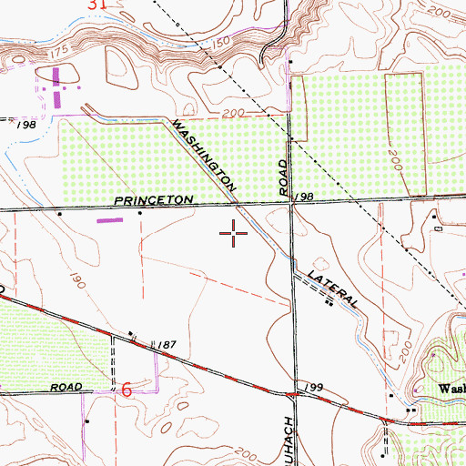 Topographic Map of Washington Lateral, CA