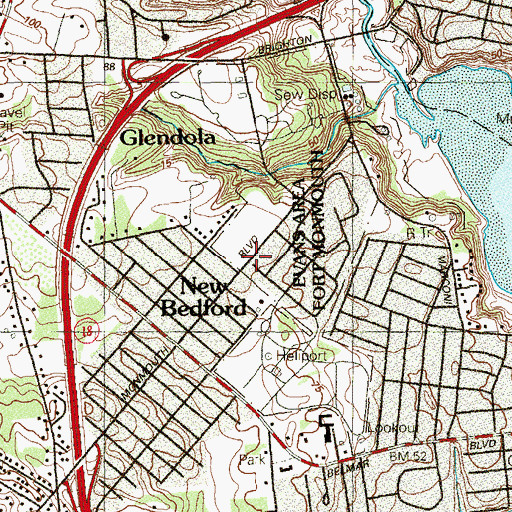 Topographic Map of Brookdale Community College Wall Campus, NJ