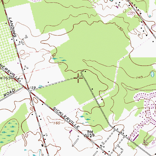 Topographic Map of Winslow Township Elementary School Number 6, NJ