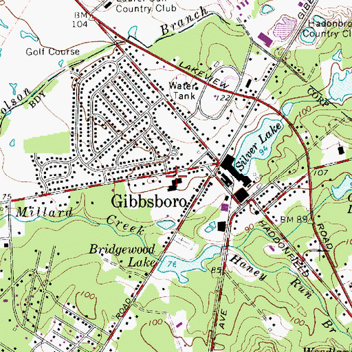 Topographic Map of Gibbsboro Elementary School, NJ