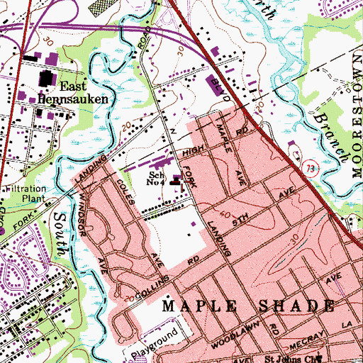 Topographic Map of Howard R Yocum Elementary School, NJ