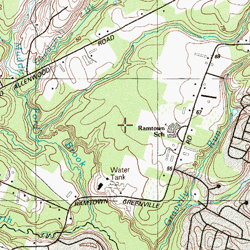 Topographic Map of Howell Township Middle School South, NJ