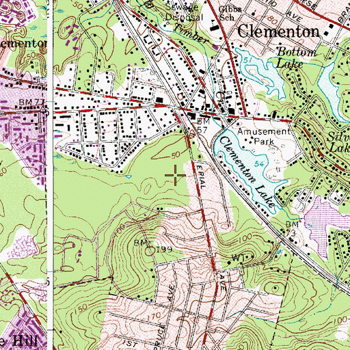 Topographic Map of Clementon Elementary School, NJ