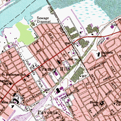 Topographic Map of Harry C Sharp Elementary School, NJ
