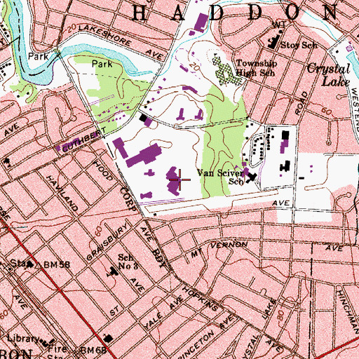 Topographic Map of Paul VI High School, NJ