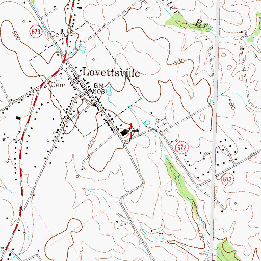Topographic Map of Lovettsville Community Center, VA