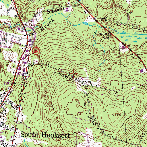 Topographic Map of South Hooksett Census Designated Place, NH