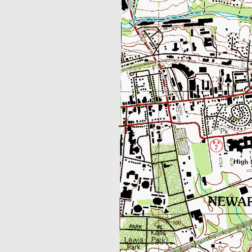 Topographic Map of University of Delaware East Hall, DE