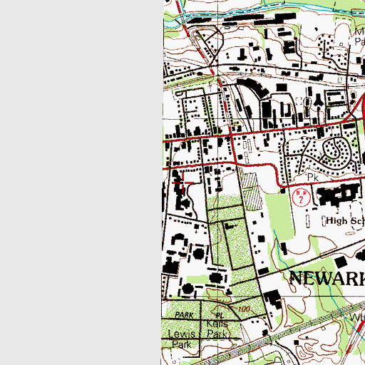 Topographic Map of University of Delaware Graham Hall, DE