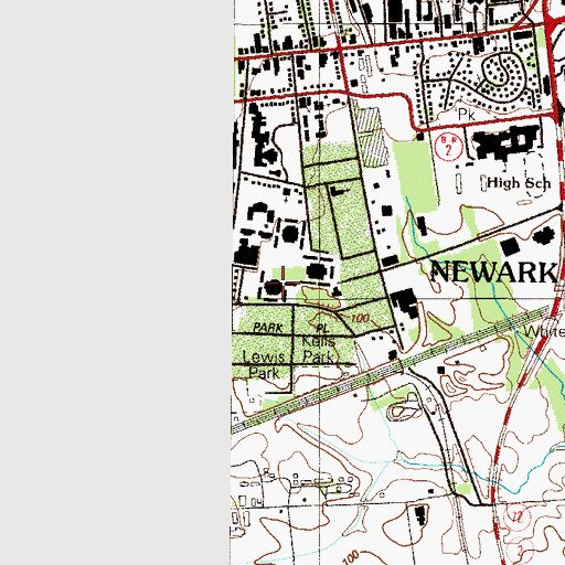 Topographic Map of University of Delaware Harrington Commons, DE