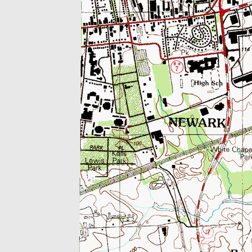 Topographic Map of University of Delaware Gilbert Complex Building D, DE