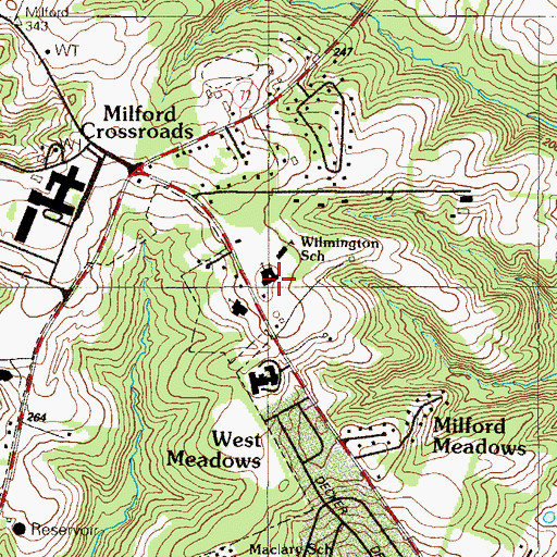 Topographic Map of Temple Beth El, DE