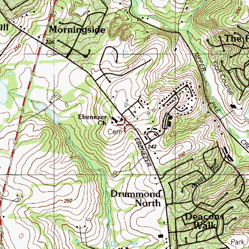 Topographic Map of Ebenezer Cemetery, DE