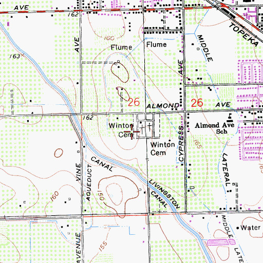 Topographic Map of Winton Cemetery, CA
