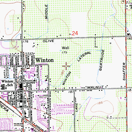 Topographic Map of Winton Lateral, CA