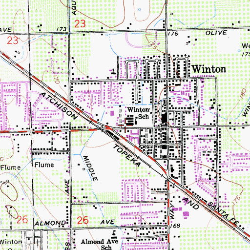 Topographic Map of Sybil N Crookham Elementary School, CA