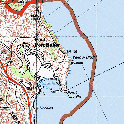 Topographic Map of Yellow Bluff, CA