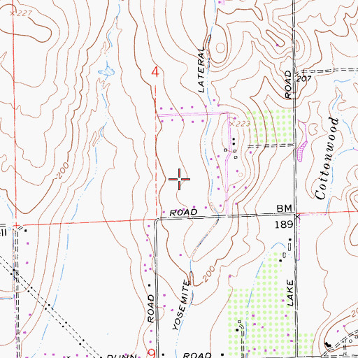 Topographic Map of Yosemite Lateral, CA
