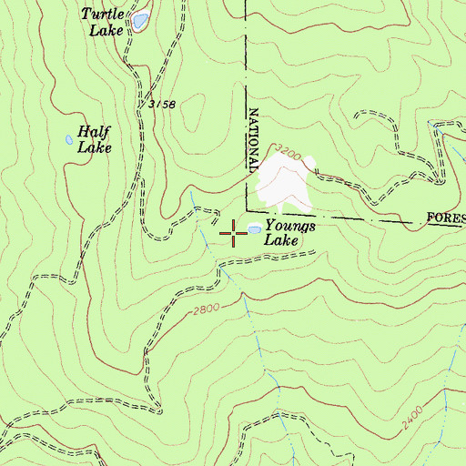 Topographic Map of Youngs Lake, CA