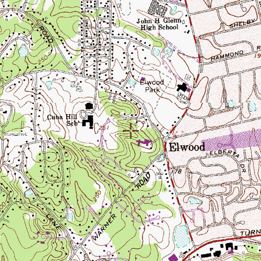 Topographic Map of Elwood Census Designated Place, NY