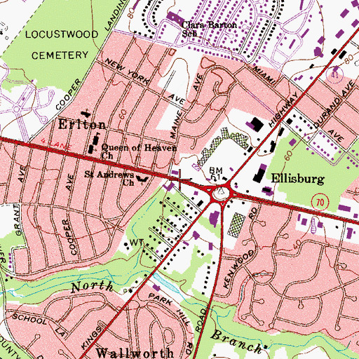 Topographic Map of Erlton-Ellisburg Census Designated Place (historical), NJ