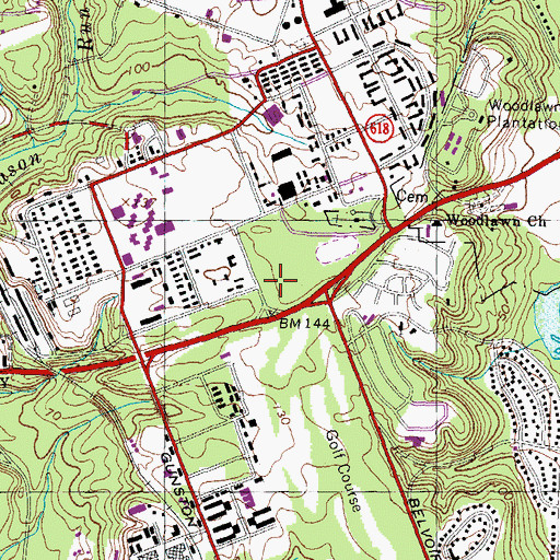 Topographic Map of Fort Belvoir Census Designated Place, VA