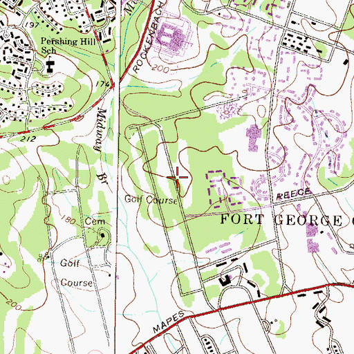 Topographic Map of Fort Meade Census Designated Place, MD