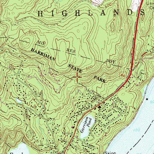 Topographic Map of Fort Montgomery Census Designated Place, NY