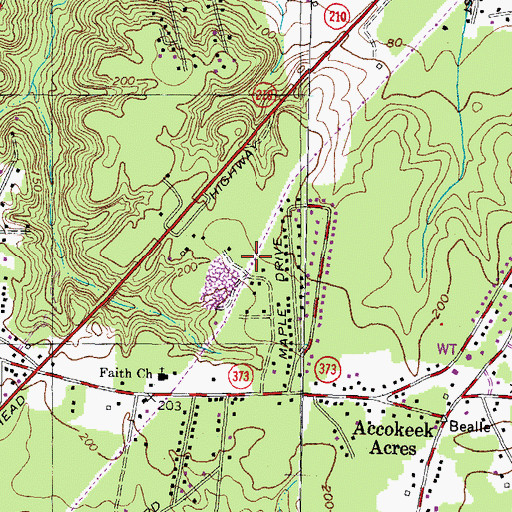 Topographic Map of Accokeek Census Designated Place, MD