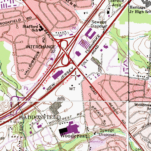 Topographic Map of Ashland Census Designated Place, NJ