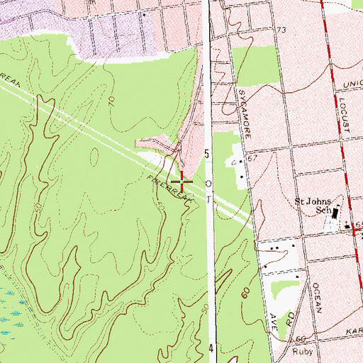 Topographic Map of Bohemia Census Designated Place, NY