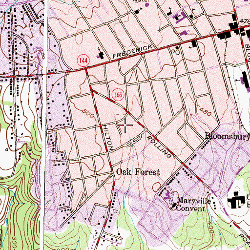 Topographic Map of Catonsville Census Designated Place, MD