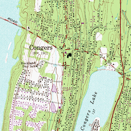 Topographic Map of Congers Census Designated Place, NY