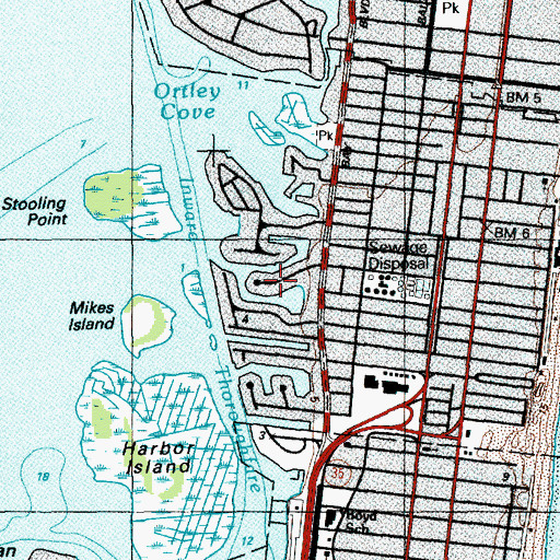 Topographic Map of Dover Beaches South Census Designated Place, NJ