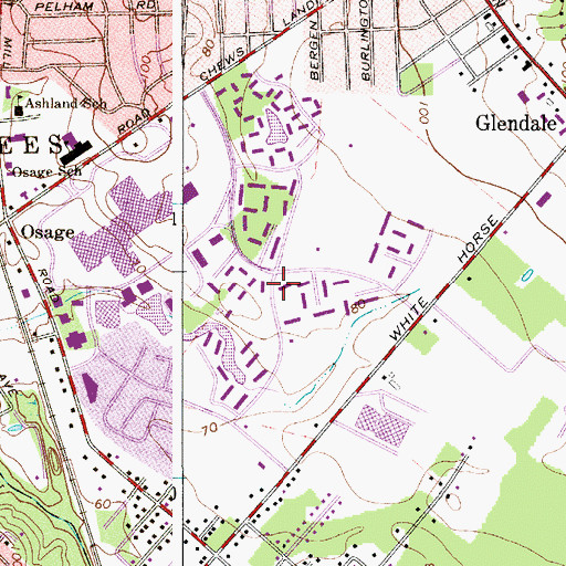 Topographic Map of Echelon Census Designated Place, NJ