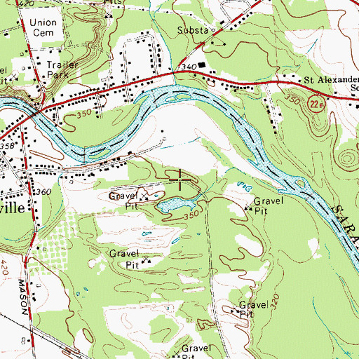 Topographic Map of Morrisonville Census Designated Place, NY