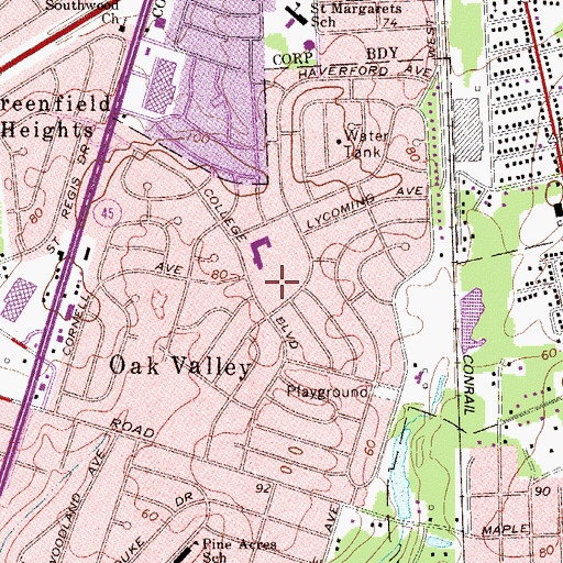 Topographic Map of Oak Valley Census Designated Place, NJ
