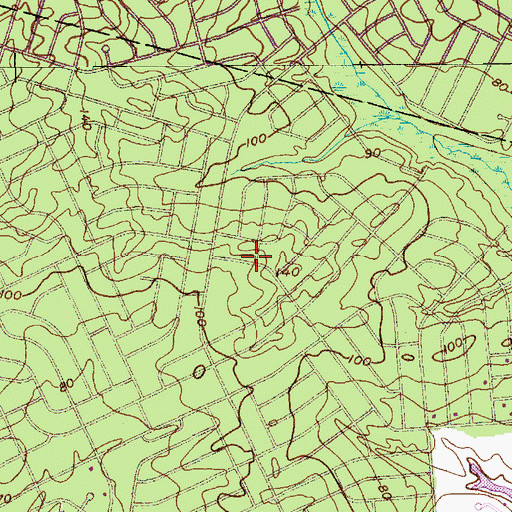 Topographic Map of Ocean Acres Census Designated Place, NJ