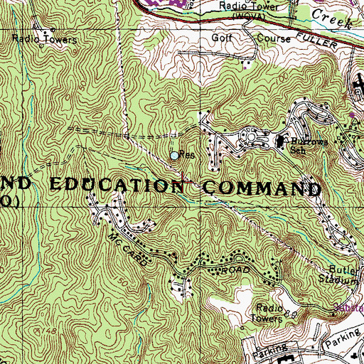 Topographic Map of Quantico Base Census Designated Place, VA
