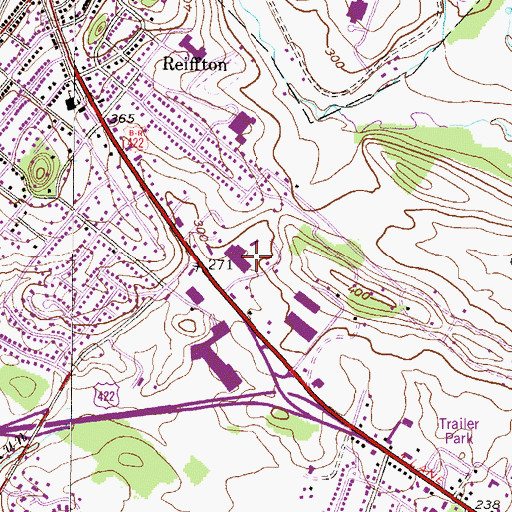 Topographic Map of Reiffton Census Designated Place, PA