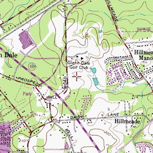 Topographic Map of Glenn Dale Census Designated Place, MD