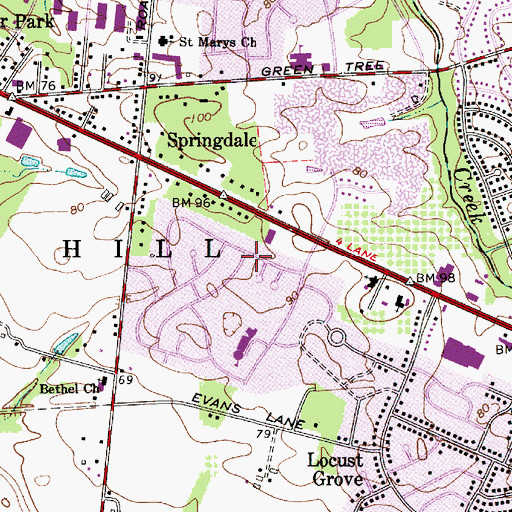 Topographic Map of Greentree Census Designated Place, NJ