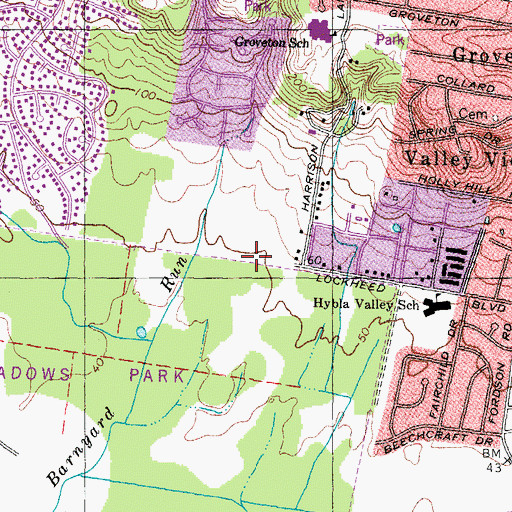 Topographic Map of Groveton Census Designated Place, VA