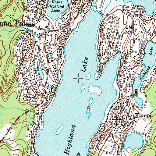 Topographic Map of Highland Lakes Census Designated Place, NJ