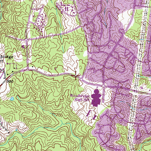 Topographic Map of Lake Ridge Census Designated Place, VA