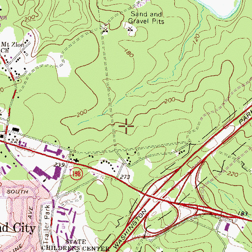 Topographic Map of Maryland City Census Designated Place, MD